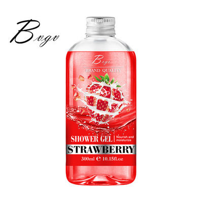 Vitaminas da morango que claream a lavagem de nutrição do corpo do gel do chuveiro não de secagem