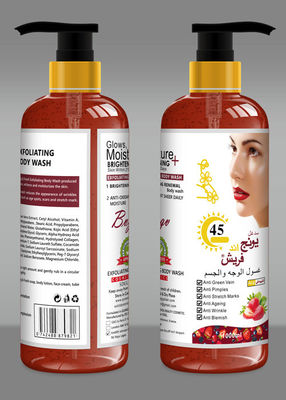 As vitaminas da morango que claream o gel do chuveiro que alisa o corpo de Softsoap esfregam