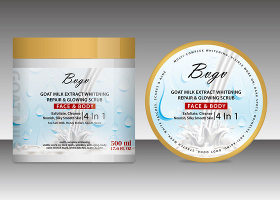 O corpo delicado polonês Exfoliating da cara do gel do chuveiro de sal do mar esfrega