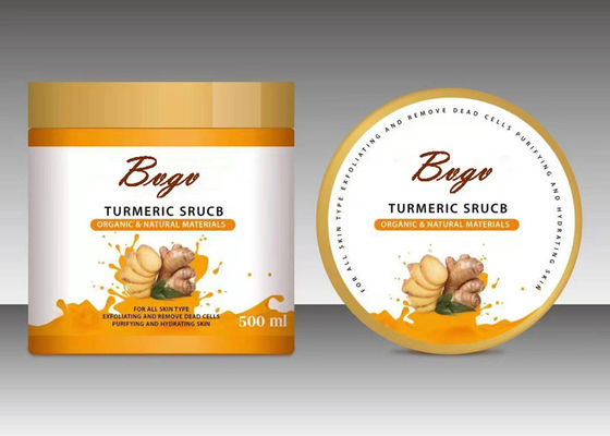 A cara de corpo do óleo essencial do pó da cúrcuma esfrega Ginger Extract Nourishes Skin